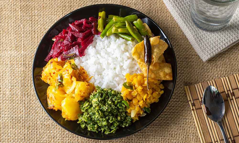 Sri Lankan rice and curry